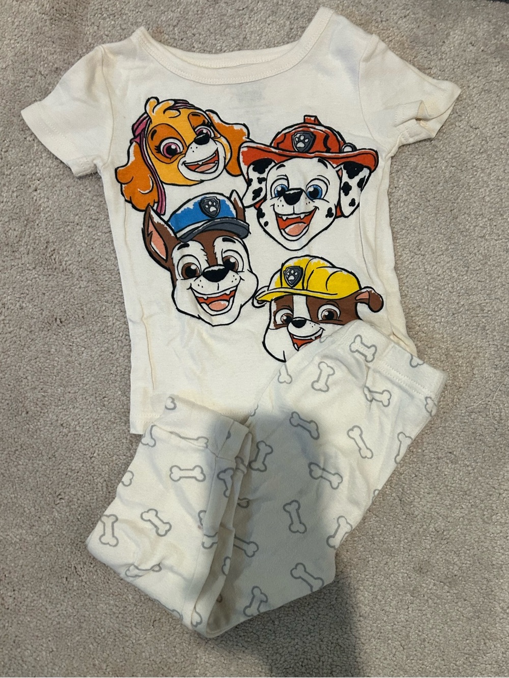 Paw Patrol Pajama Set with Multicolor Character Print